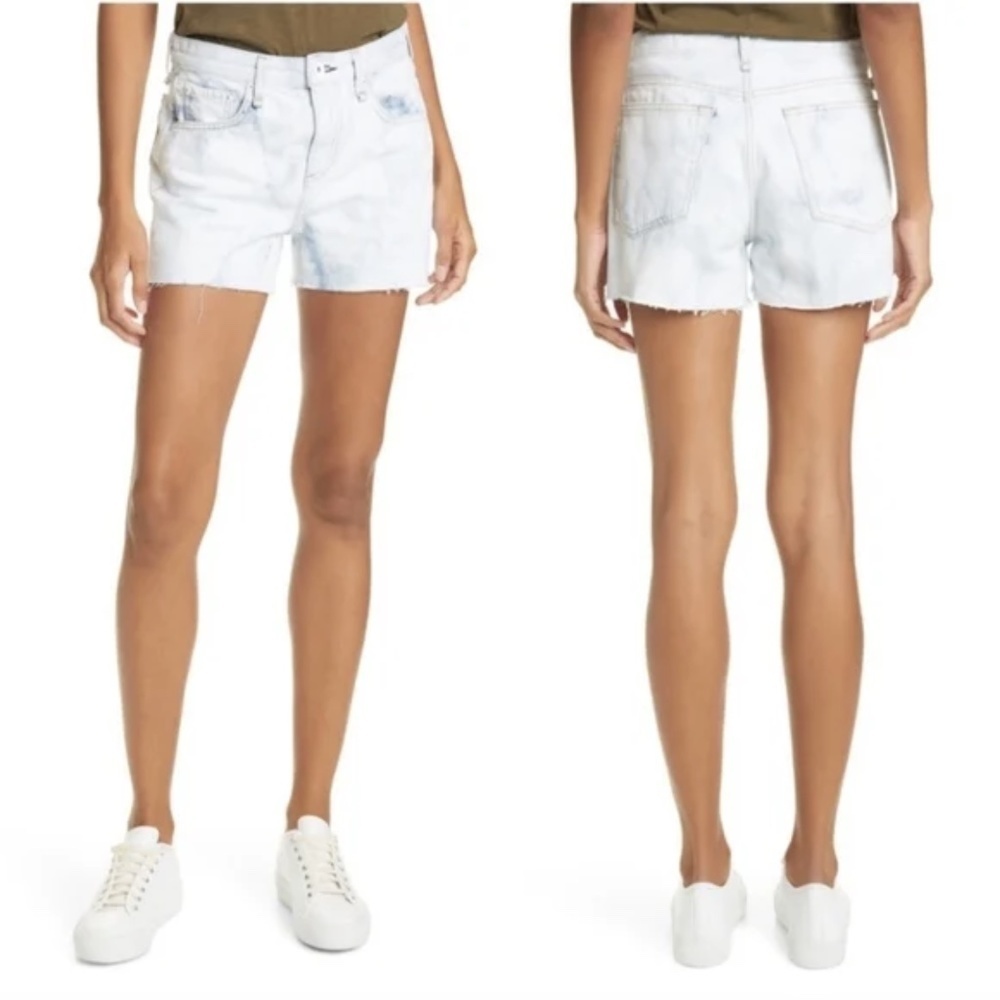 NWT Rag & Bone Dre Low Rise Acid Wash Raw Hem Cutoff Shorts in Oasis Sz. 28 - Picture 1 of 1
